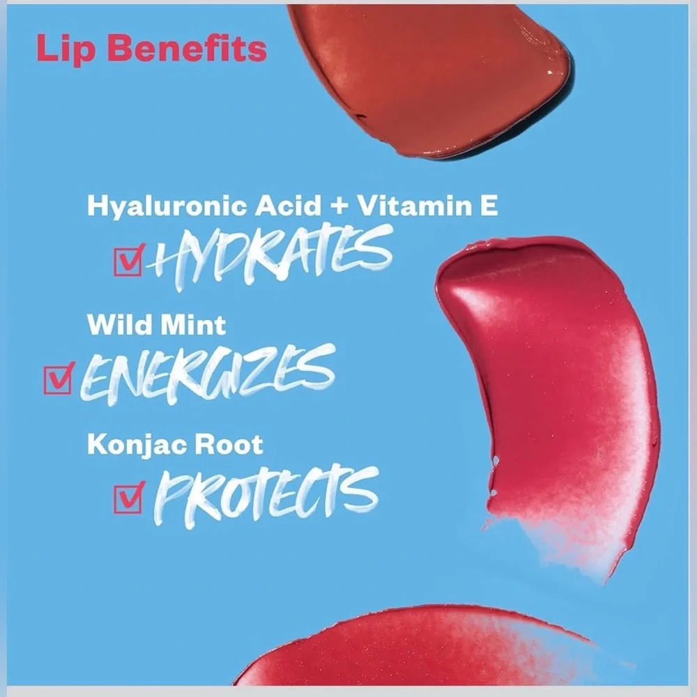 2X Kosas LipFuel Hyaluronic Lip Balm Baseline Clear Active skincare Lips 0.17 oz